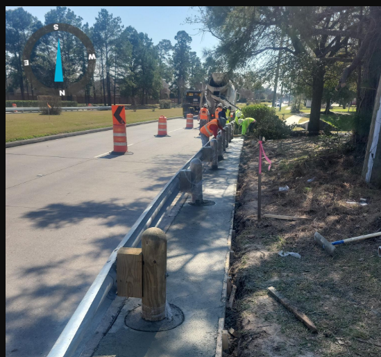 Guardrail installation and roadway safety work